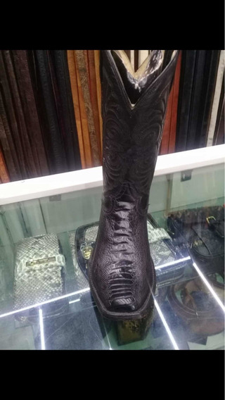 botas de pata de avestruz negras
