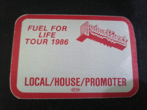 Judas Priest Fuel For Life Tour 1986 Gafete Pass Promoter Re