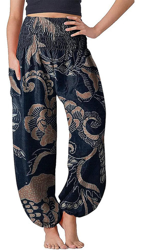 Pantalones De Yoga Holgados Con Estampado Bohemio Para Mujer