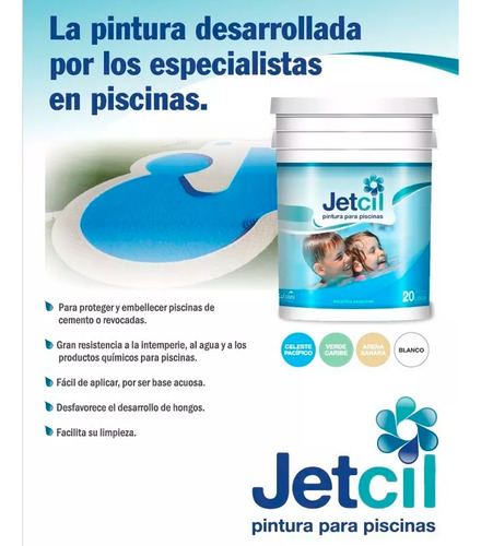 Pintura Para Piscinas Jetcil Blanco Por 1 Litro