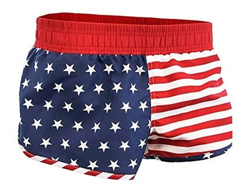 Calhoun Usa Bandera Americana Mujer Pantalones Cortos Impres