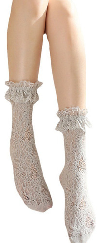 H, Calcetines Encaje Con Volantes For Mujer, 3 Pares