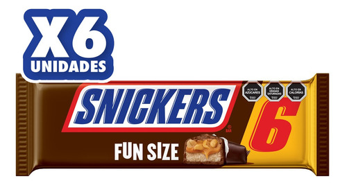 Snickers Barra De Chocolate Con Leche Fun Size 96g X6un.