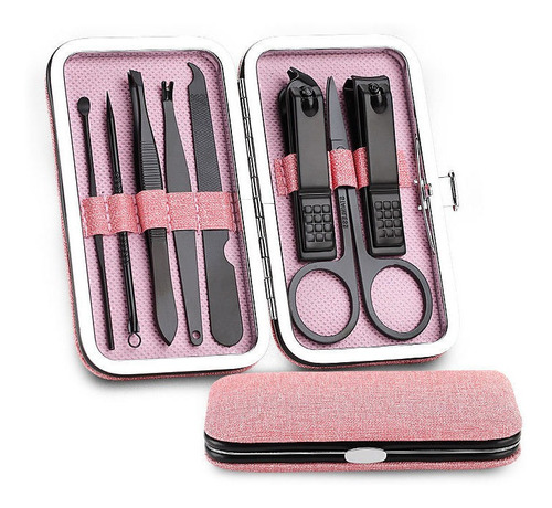 Estuche Kit Manicura Cortauñas Y Accesorios En Acero 