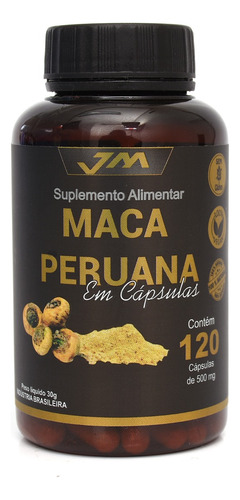 Suplemento en cápsula Jm Industria de Suplemento  Maca Peruana Maca Peruana vitaminas en pote de 150mL 120 un