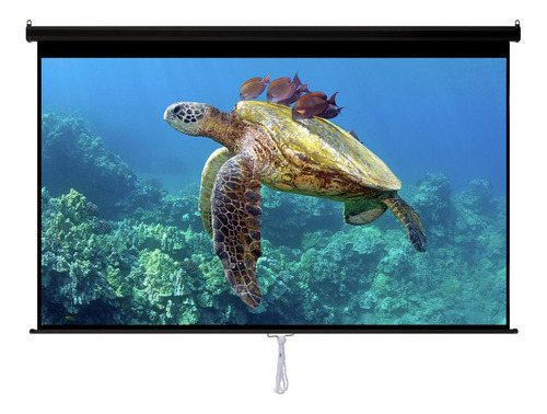 Pantalla Manual Negra Para Proyector 100'' Pulgadas, Hd 16:9
