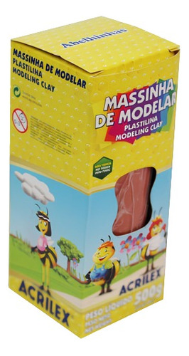 8x Massa Modelagem Plastilina Acrilex 531 Marrom 500g-4kg