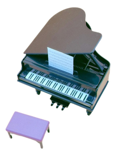 2 Piano De Casa De Muñecas Con Taburete, Simulación De