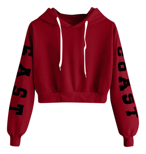 Sudadera Con Capucha De Manga Larga Con Letras J Para Mujer