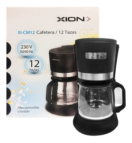 Cafetera Electrica Xion 12 Tazas Anti-derrame 1.2l