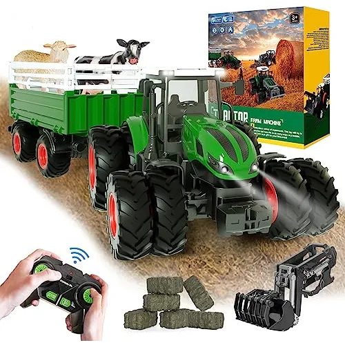 Tractor De Control Remoto Juguete De Tractor De Granja Rc Env o