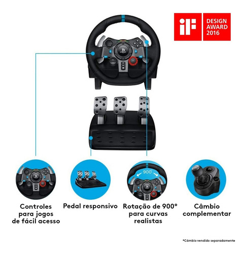 Volante Gamer G29 Driving Force Logitech Cor Preto