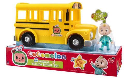 Cocomelon Autobús Escolar Amarillo Musical Con Figura De Jj 