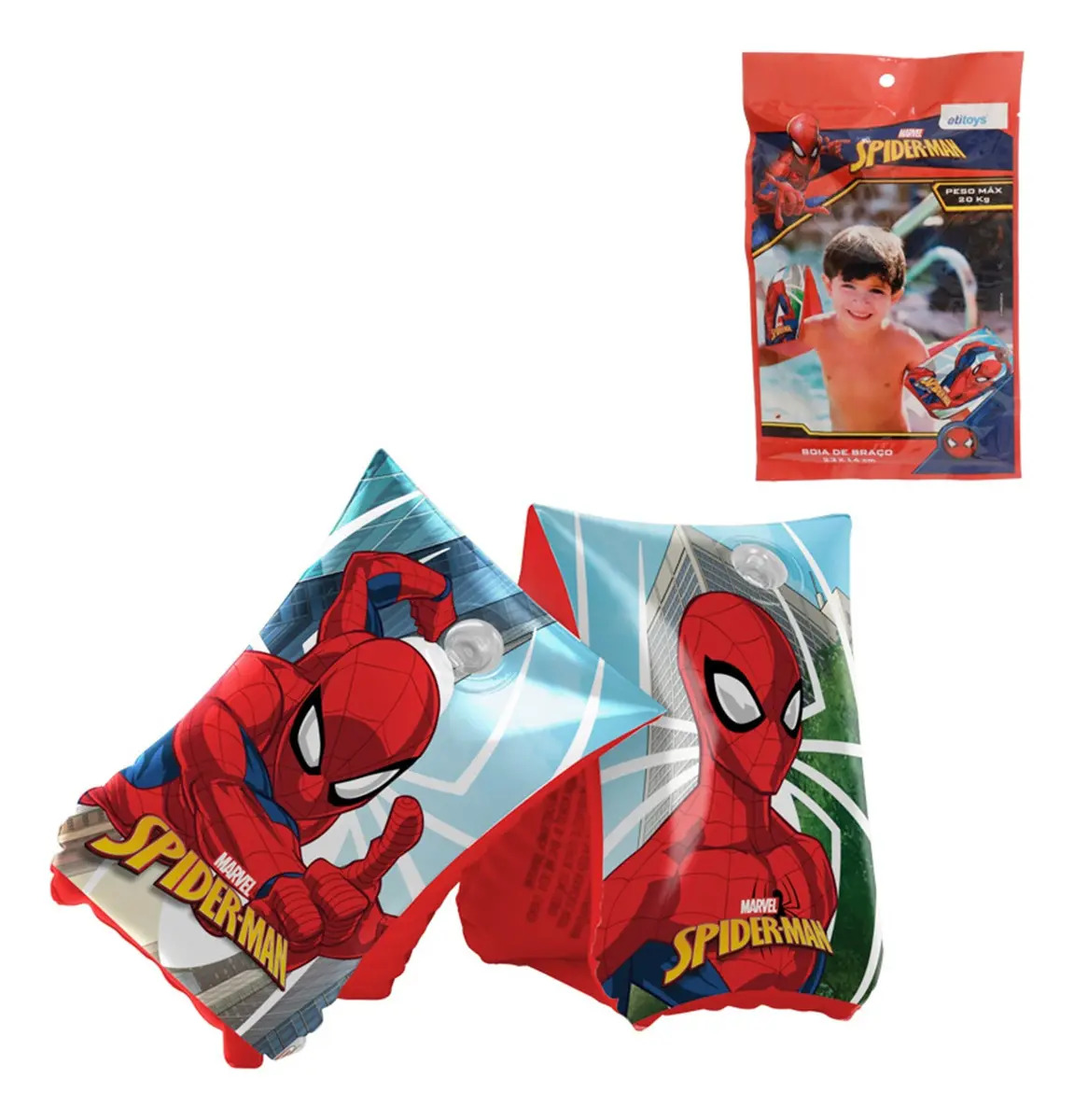 Boia de Braço Infantil Spider-Man Etitoys Vermelho 3-5 Anos