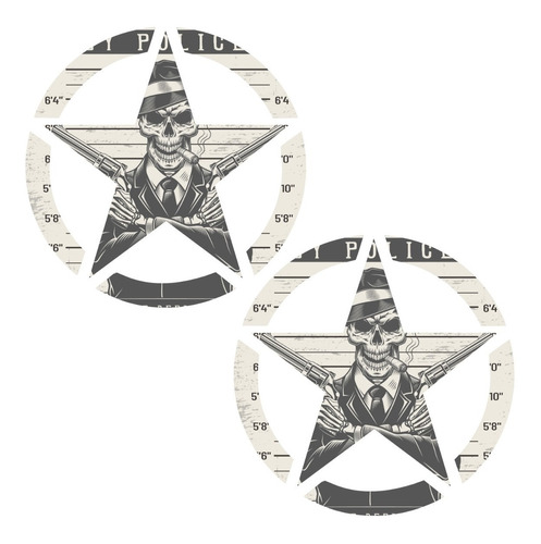 Sticker Estrellas Militares P/ Costados Star Skull Pack Ss01