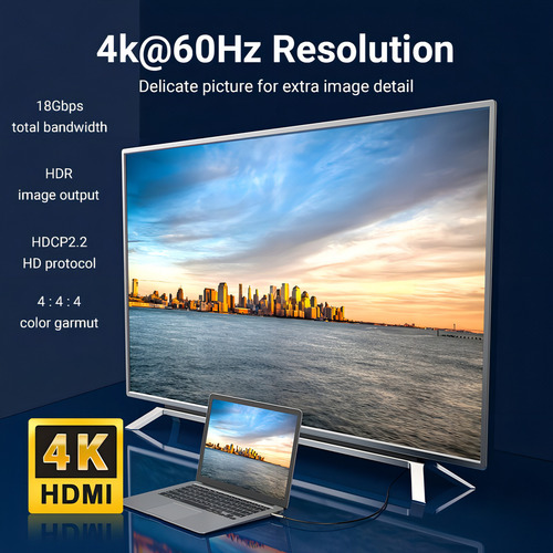 Cable Hdmi 2.0 Fibra Optica Vention - Certificado Profesional - 1.5 Metros - Ultra Hd 4k 60hz 18gbps - Hdcp2.2 Hdr - Para Pc / Notebook / Tv Proyector / Macbook / Consola - Alabg