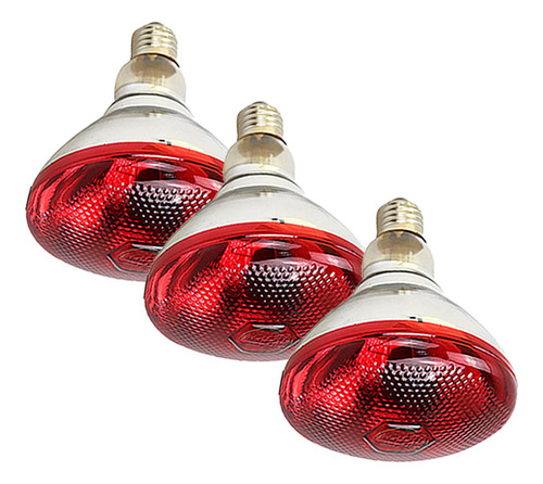 3 Kits: Lâmpada De Calor Infravermelha Espessada De 175 W Po