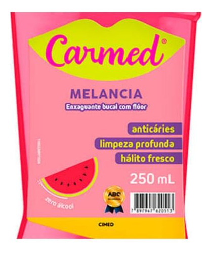 Enxaguante Bucal Com FlĂșor Carmed Melancia 250ml