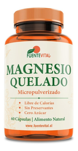 Magnesio Quelado - 60 Cápsulas Vegetales 