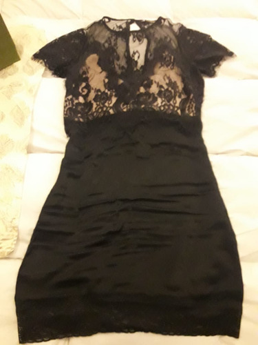 Vestido Rapsodia 2018 Negro Y Nude Con Encaje
