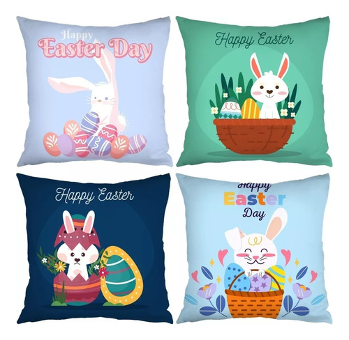 De Conejo De Pascua Funda De Almohada Con Diseño De Huevos