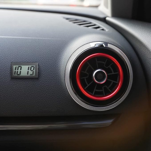 Mini Reloj Digital Para Salpicadero De Coche, Funciona Con Pilas Y Visualización Lcd Transparente, Reloj Digital Pequeño Con Soporte Autoadhesivo, Reloj Adherido Para Vehículo, Camión, Motocicleta 2pz