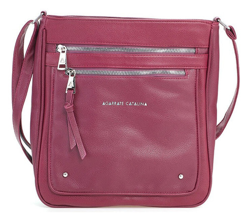Cartera Bandolera Tira Larga Ecocuero Agarrate Catalina Uva Uva Plata Uva