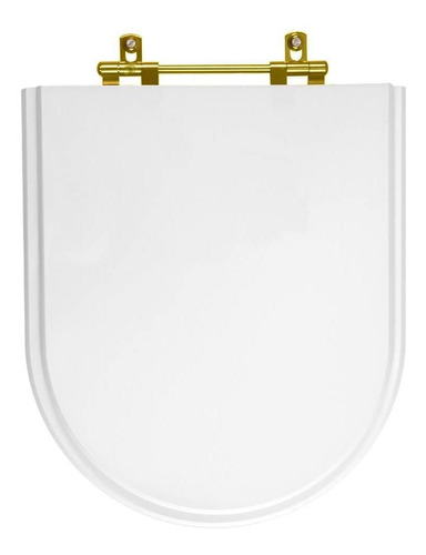 Tampa De Vaso Smart Branco Com Ferragem Dourada Para Celite