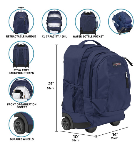 Mochila Con Ruedas Jansport Driver, Bolsa De Viaje Con 8 Rue