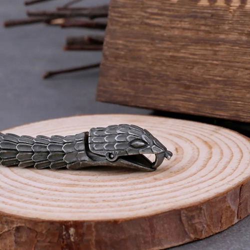 Pulsera Hombre De Lujo Escamas De Serpiente Ouroboro Vikings