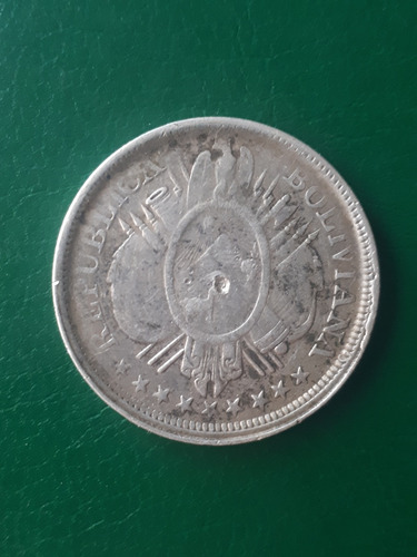 Bolivia 1896 50 Centavos Plata Estado Muy Bueno (Usado)
