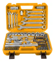 Comprar Juego De Dados, Puntas Y Llaves 82 Pzs 1\u002F4 -1\u002F2 - Ingco Color Naranja Claro