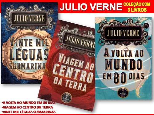 Kit Júlio Verne 3 Livros Vinte Mil Léguas Submarinas E Mais 