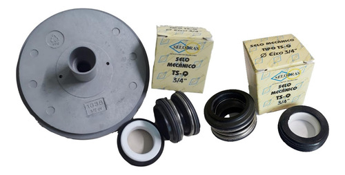 Rotor (noryl) Bomba Jacuzzi 1638 1/2cv + 2 Selos Mecânicos