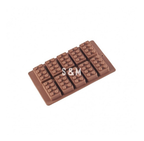 Molde De Silicona Chocolate Bombones Ladrillos Lego X10