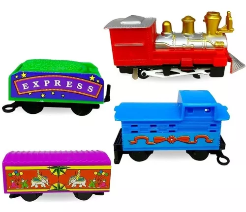 Trem Brinquedo Locomotiva Trenzinho Infantil Elétrico Vagão