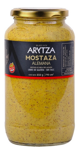 Mostaza Gourmet Arytza Tipo Alemana 850g. 100% Natural