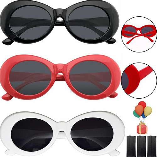 Gafas De Sol Ovaladas Estilo Vintage Casual+gafas Bolsa 3pcs