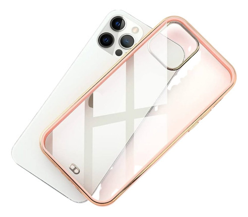 Case De Lujo iPhone 11 Pro Max Transparente Color En Bordes.