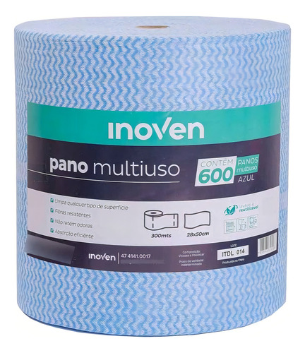Inoven 300 Metros pano multiuso 28x50cm Azul