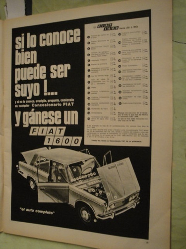 Publicidad Fiat 1600 Año 1970
