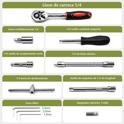 Gorofit Juego De Herramientas Mecánicas Autocle Dados 46pcs