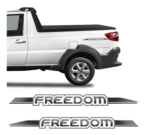 Imagem 1 de 6 de Par Emblema Freedom Fiat Strada 2019/2020 Adesivo Lateral