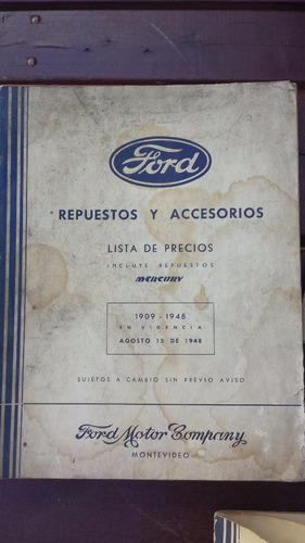 Lista De Precios De Ford Y Mercury De 1908 A 1948!!