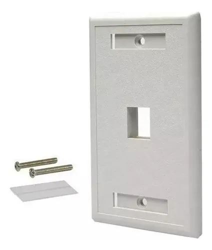 Faceplate Simple 1 Puerto Port Rj45 Cat5e Cat6 Cable Red Utp