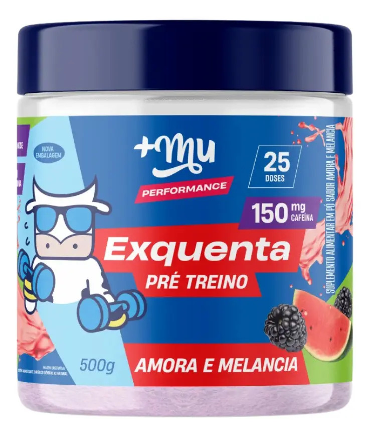 Pré-Treino Exquenta +Mu Sabor Amora e Melancia 500G Vegano e Sem Glúten