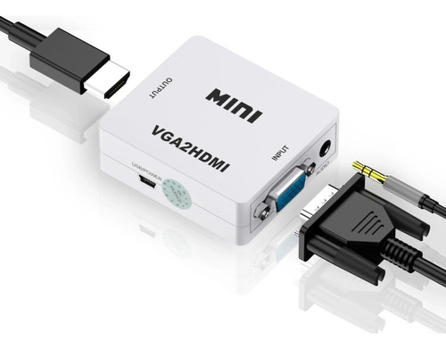 Adaptador Conversor Vga Para Hdmi Com Som Áudio Vga-hdmi 