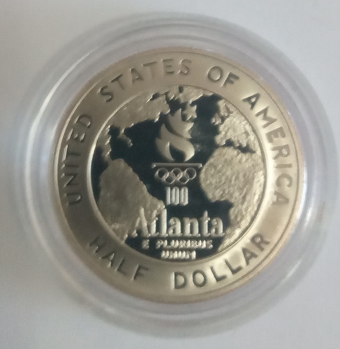 Moeda Olímpiadas Atlanta 1996 - Half Dollar - Basquetebol (Usado)