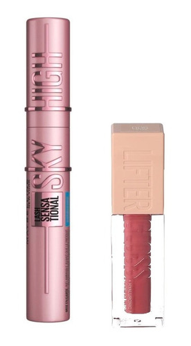 Set Lifter Gloss Maybelline Hialuronico + Mascara Sky High 