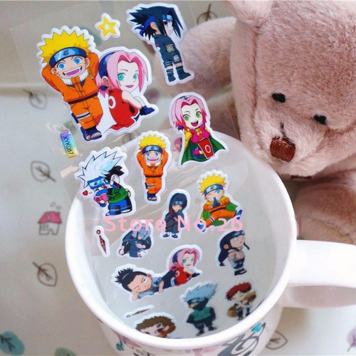 Stickers De Naruto (1) Hoja Con Varios Autoadhesivos